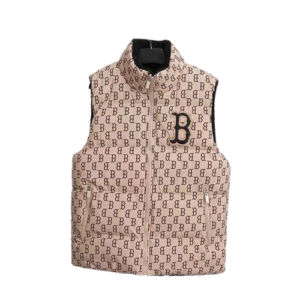 MLB BOSTON MONOGRAM REVERSIBLE FUR/PUFFER VEST